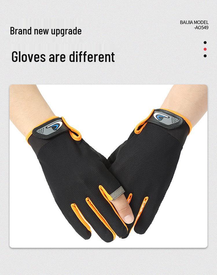 Oddychające Antypoślizgowe Rękawiczki Rowerowe i Wędkarskie na Dwa Palce dla Mężczyzn