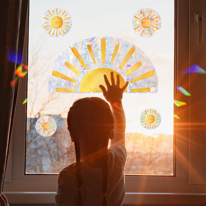 Regenbogenwolke Fensteraufkleber Elektrostatische Glas Sonnenfänger Aufkleber für Zuhause Kinder Schlafzimmer Dekoration Kinderzimmer Babyzimmer DIY Deko
