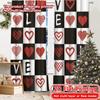 2D Flat Printing  2pcs LoveCheckers Print Modern Curtains Polyester Easy Install Curtains Art Deco Festive Ldeal for Bedroom &