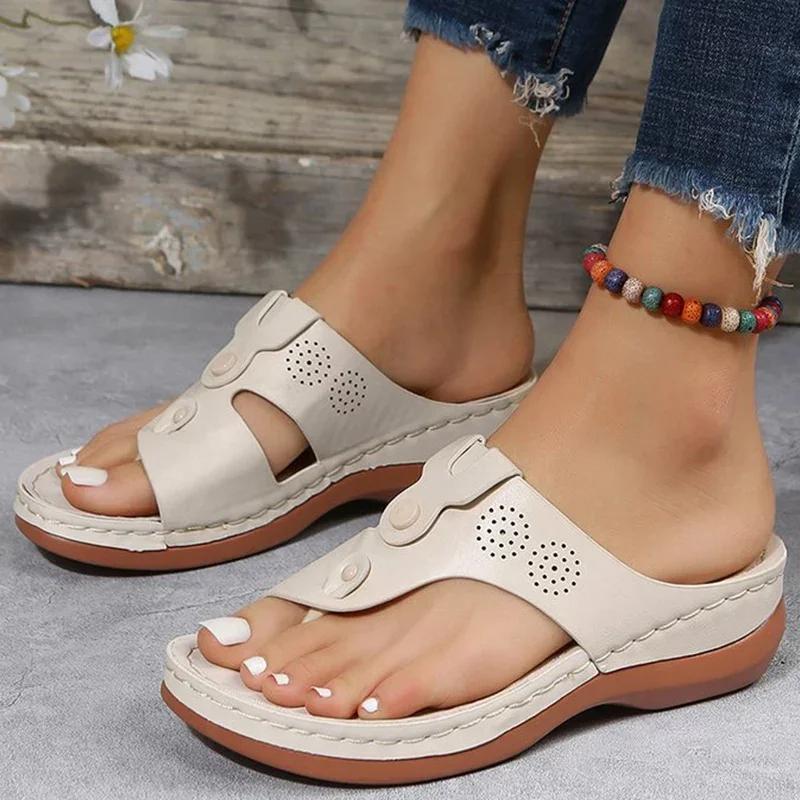 Women Sandals Orthopedic Wedge Heels Summer Slippers Shoes for Women 2025 Female Open Toed Beach Sandal Flip Flops Zapatos Mujer