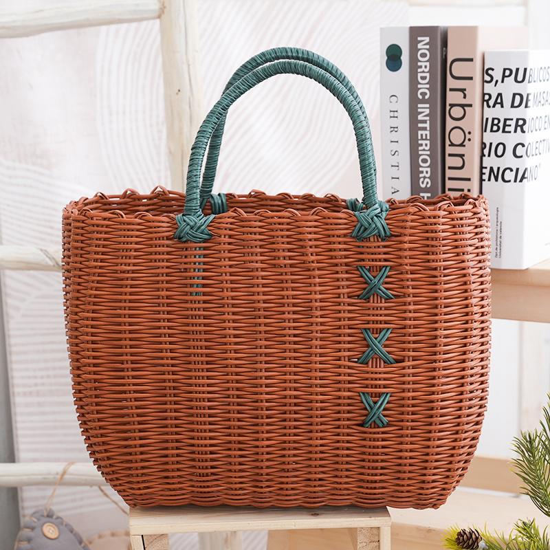 Household Picnic Basket Storage Bath Shopping Basket Woven Basket Vegetable Basket Gift Basket Souvenir Bath Hand Basket
