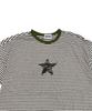 SK8ER ROCK Star Stripe Ringer T-Shirt ((Khaki))