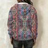 Women's Retro Print Long Sleeve Pullover Hoodie with