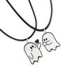 2pc Halloween Jewelry Cute Ghostes Couple Necklace for Women Men Friendship Gift