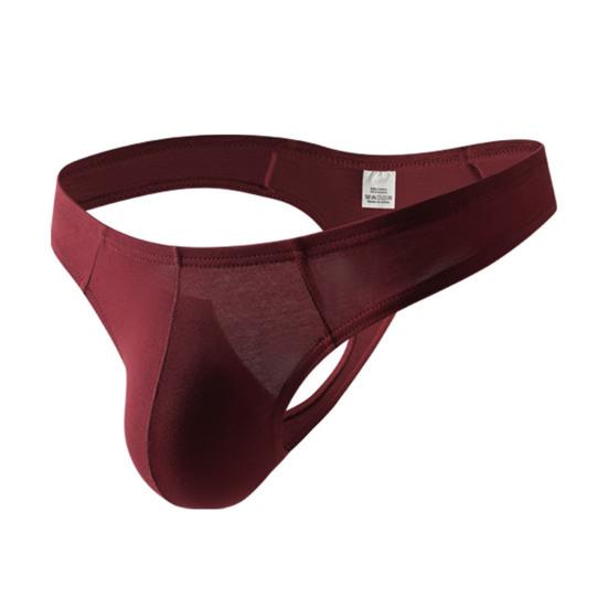 Xiaobudian Men Thong, Low-Waisted T-Shaped Cut Briefs, U Convex Supportive Pouch Panties, Elastic Fit No Slip Lightweight Underwear for Daily Wear