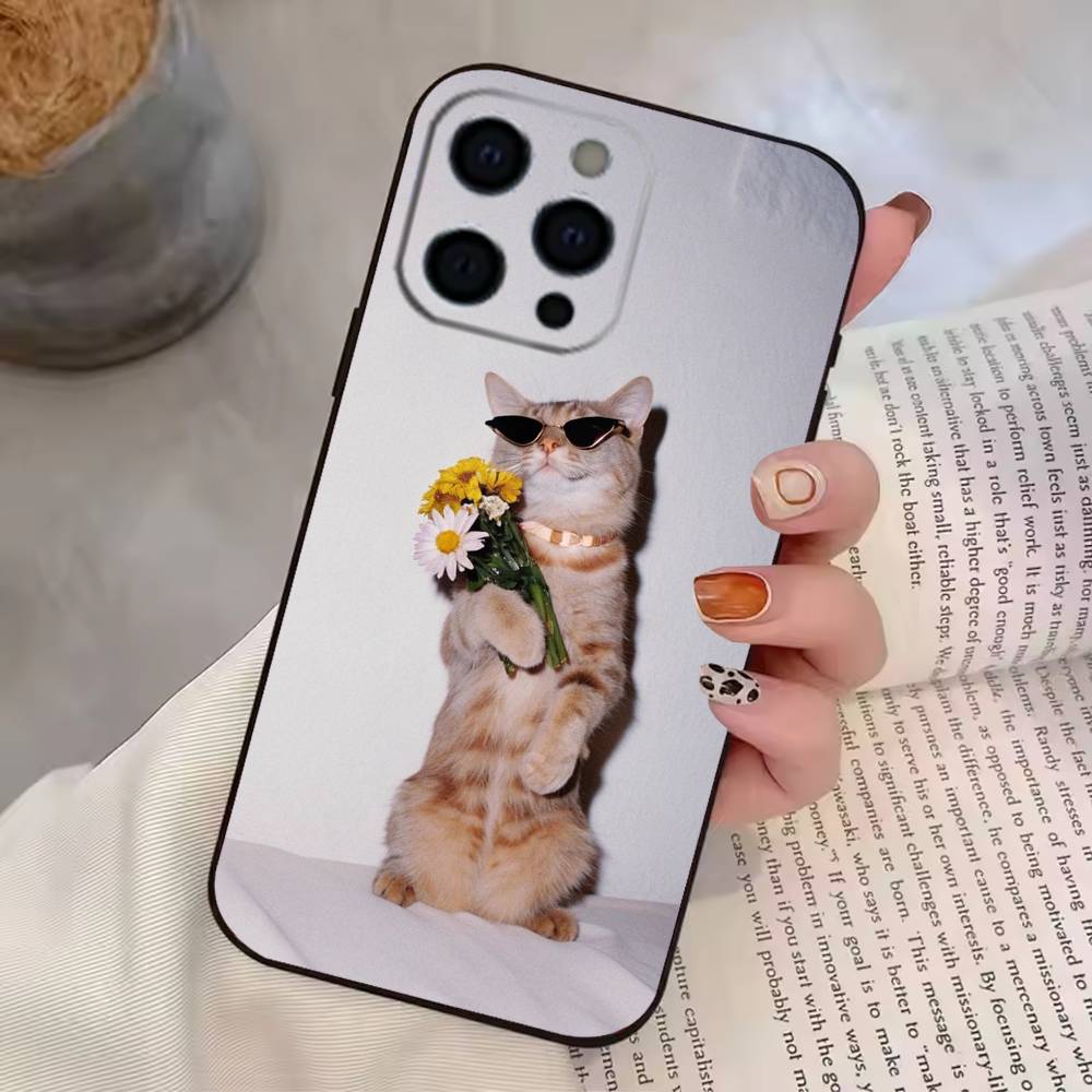 Funny Animal C-Cat Phone Case Silicone Soft For IPhone 17 16 15 14 13 12 11 X XR Plus Pro Max Plus