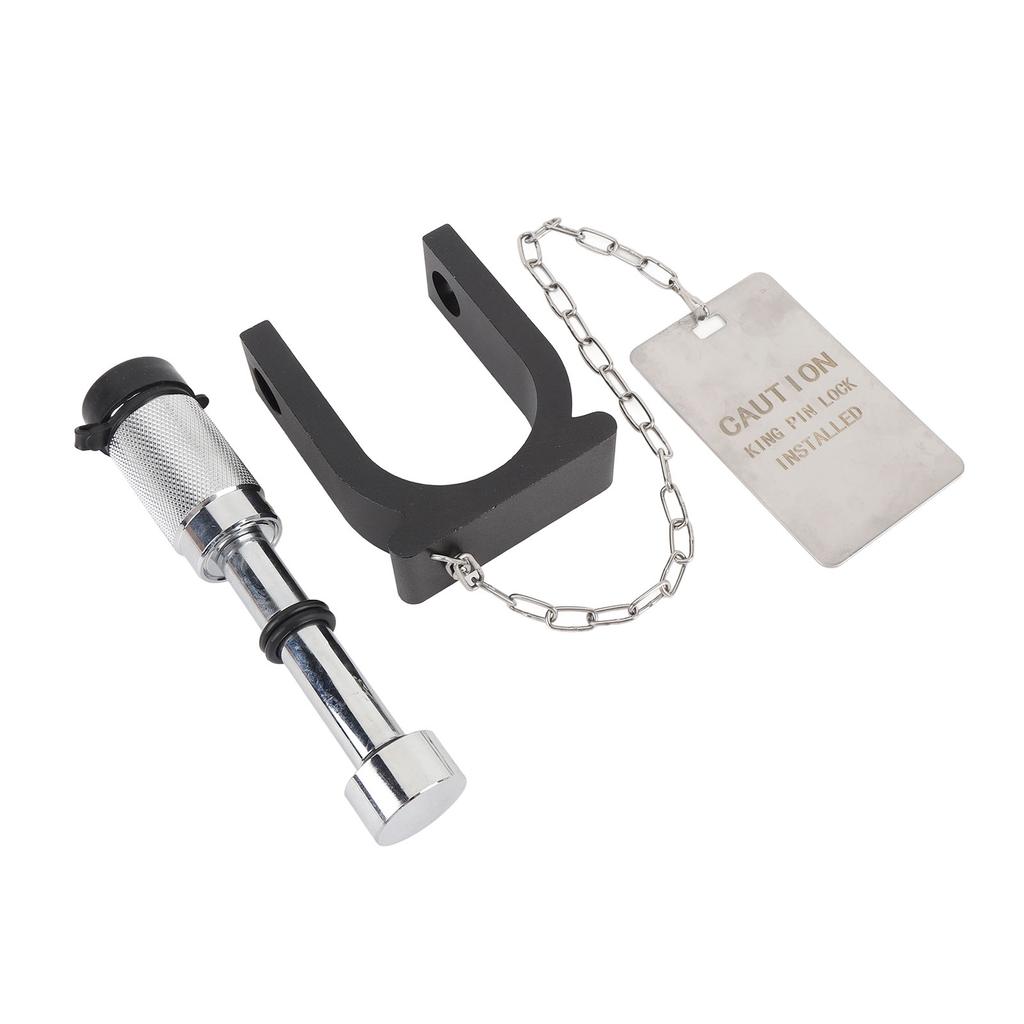 5th Wheel Trailer Lock with Warning Tag and 2 Keys Steel Aluminum Anti Theft Protection for 2in King Pin
