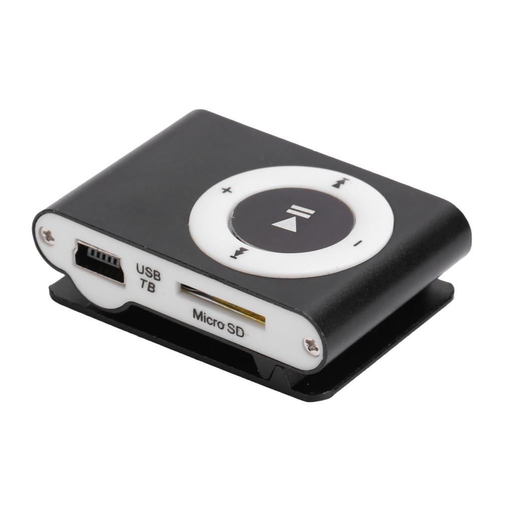 Tragbarer digitaler Musik-Mediaplayer MiniMP3 Backclip-Player mit Kopfhörer und USB-Kabel(Noir )