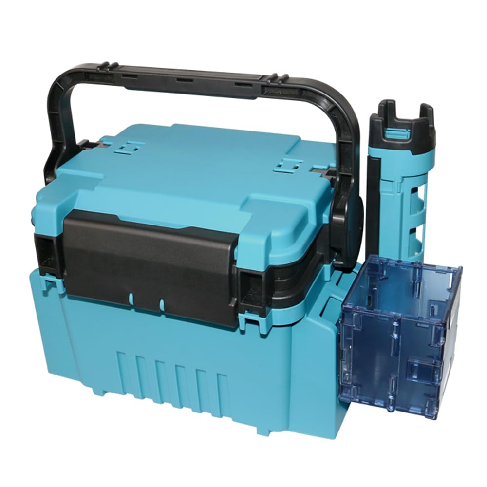HEIYE Fishing Box, Travel Fishing Case with Bottle Holder and Rod Stand Tube