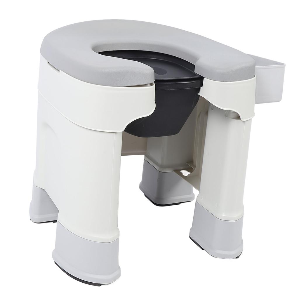 Adult Portable Toilet Home Indoor Bedroom Bedside Use for Elderly Pregnant Women Grey