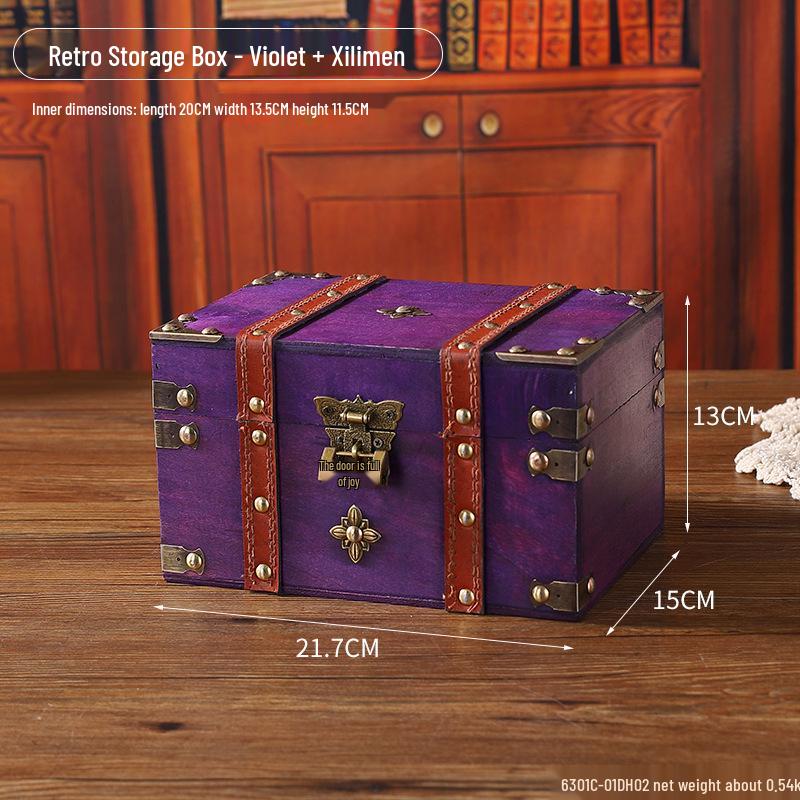 

Ретро Деревянный Настольный Ящик для Хранения с Запираемым Паролем - Сундук с Сокровищами Реквизит для Фотографии