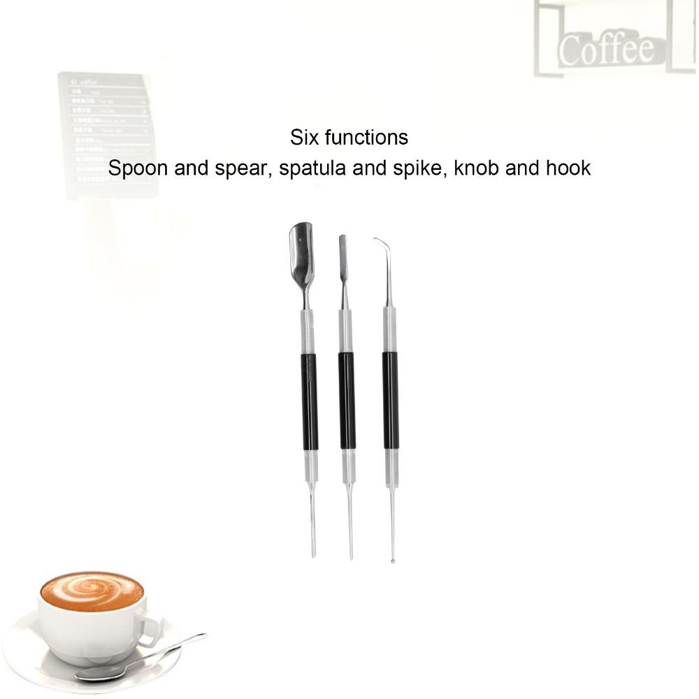 3PCS Set Stainless Steel Latte Art Needle Spoon & Lance Espresso Latte Tools Latte Art