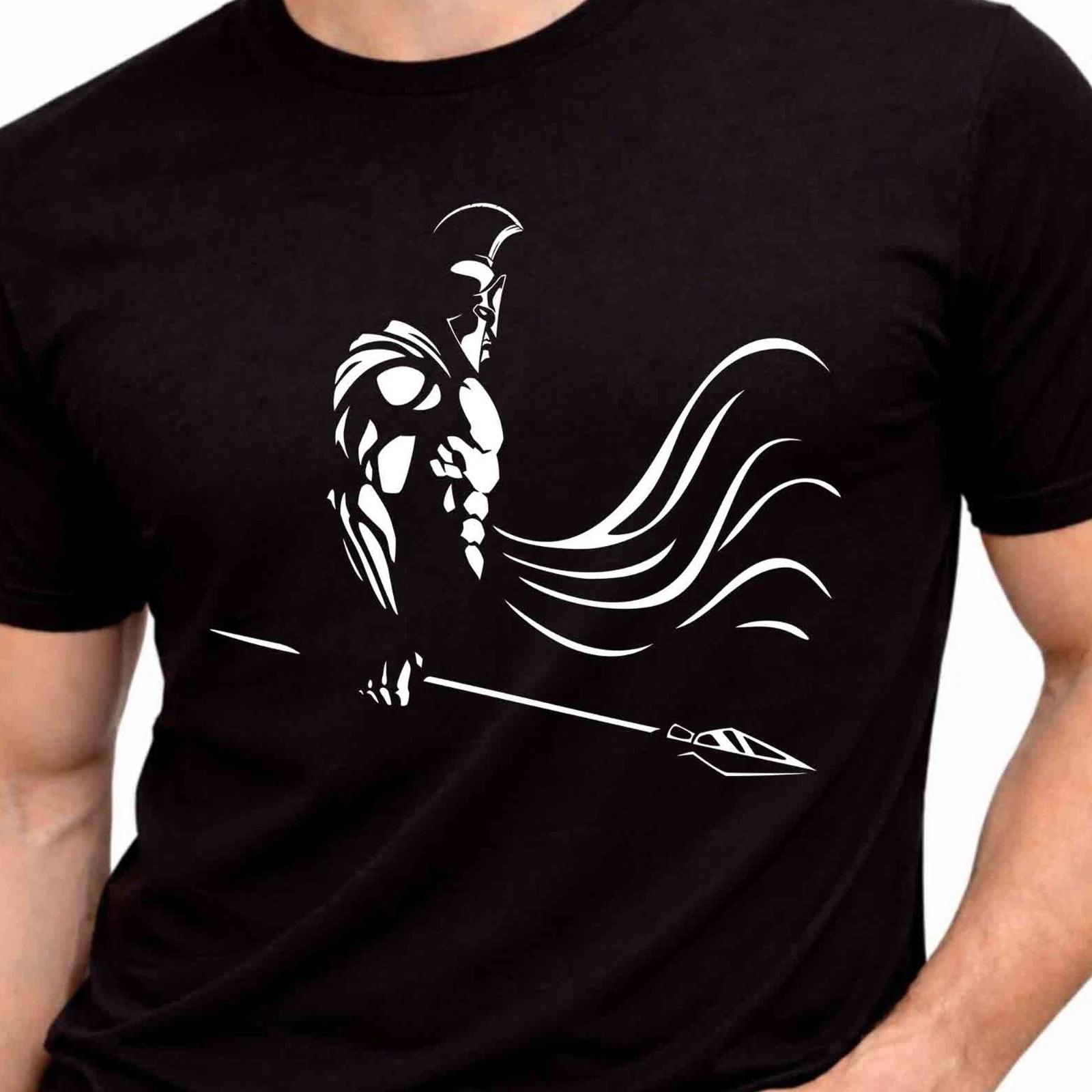 Spartan Warrior T-Shirt Helmet Graphic Tee Gym Fitness Workout Motivation Gift XXXL