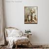 Daisy Floral Wall Art, Vintage Rustic Botanical Canvas Print for Kitchen Farmhouse Bathroom Decor 12x16 In Unframed