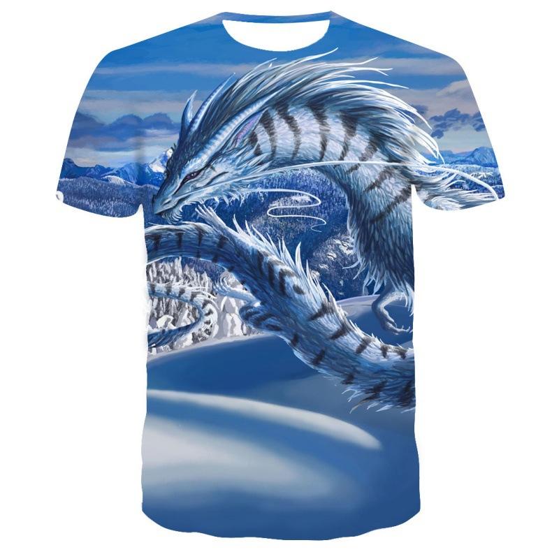 Cool Fashion Dragon 3D Printing T Shirt Casual Cartoon Anime Short Sleeve Tee