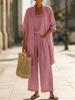 Sommer Neues Gerader Schnitt Einfarbige Reiseurlaub Bequem Freizeit Temperament Dreiteiliges Set Outfit