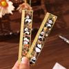 Good Luck Panda Classical Chinese Style Metal Bookmark & Ruler - Exquisite Cultural Souvenir