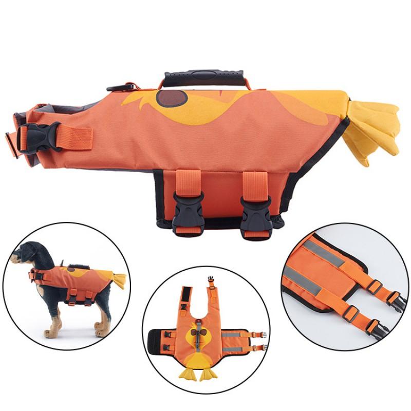 Pet Life Jacket Medium To Large Dogs Swimming Vest With Reflective Stripes Adjustable Hook-and-Loop