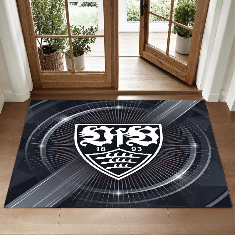 VfB Stuttgart Design Crystal Velvet Rug Soft Decorative Mat for Bedroom Entrance