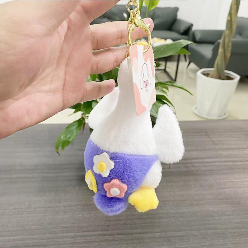 Goose Sweet Plush Stuffed Animal Keychain Colorful Pink Yellow Blue Soft Toy