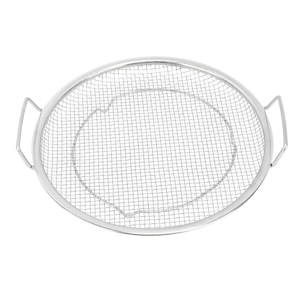 Stainless Steel Fruit Basket Double Handles Metal Mesh Drain Round Tray for Snacks Fruits Vegetables