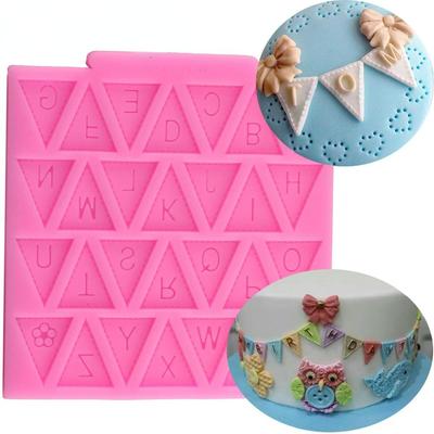 Silikonform, Flaggen-Design, Alphabet-Buchstaben, Fondant, Kuchendekorationswerkzeuge, Süßigkeiten-Schokoladenformen