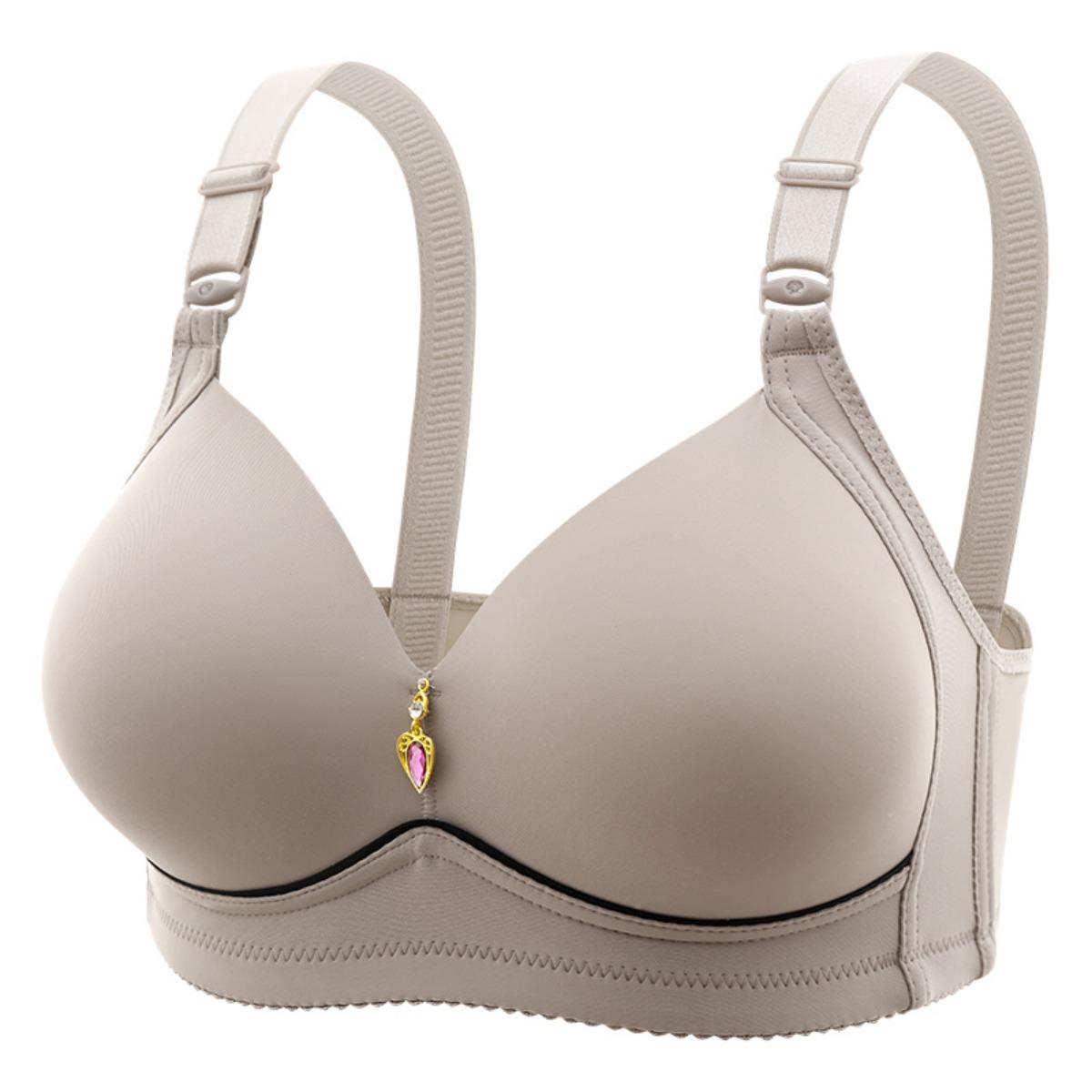 

Ladies Adjustable Shoulder Strap Solid Color Bra - Soft and Breathable, Built In Pad Design Comfortable and Close Fitting, Elegant for Daily Use 36/80 фіолетовий