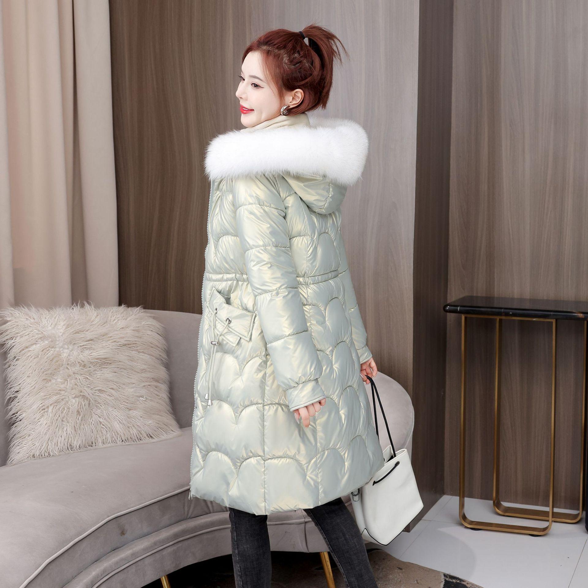 

Женская осенне-зимняя однотонная тонкая утолщенная теплая женская куртка с капюшоном на талии, 6 цветов XXL светло-зеленый