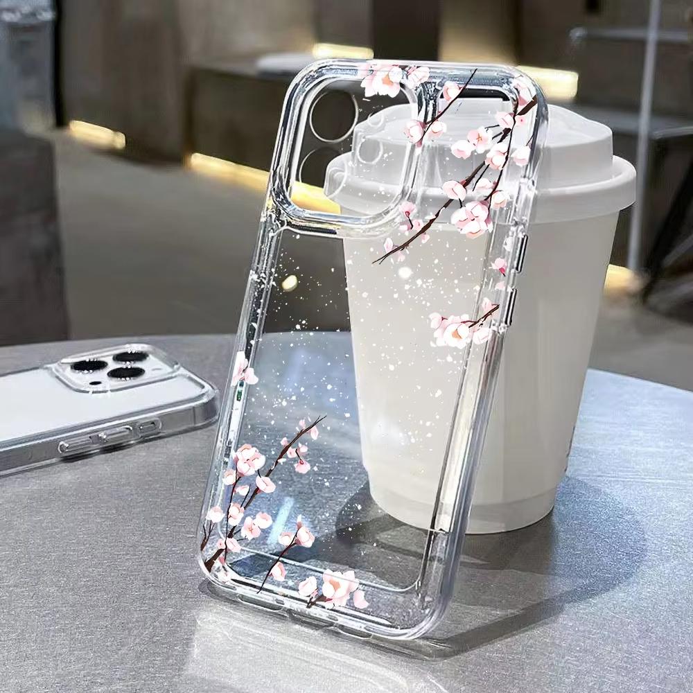 Cute Little Daisy Flowers Clear Phone Case for iPhone 17 Pro Max 16 15 Pro 14 13 12 11 XR XS 17Air 16 Plus Silicone Cover