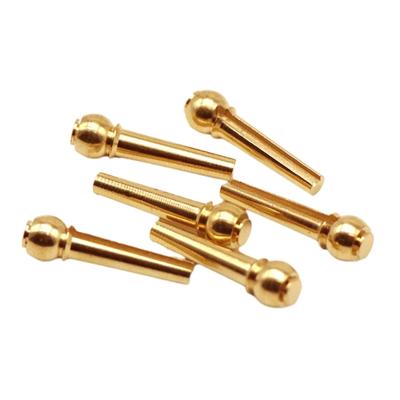 6Pcs Guitar Strings Nail Metal Acoustic Guitar Bridge Pins Brass Guitar Strings
