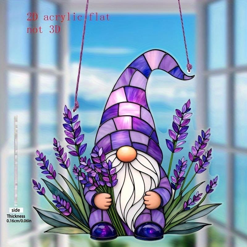 2D Flat Purple Theme Acrylic Dwarf Desktop Decoration, Suitable for wall Decoration, porch, Room, Villa, accents Home, Hallway, or Workplace - Rustic
