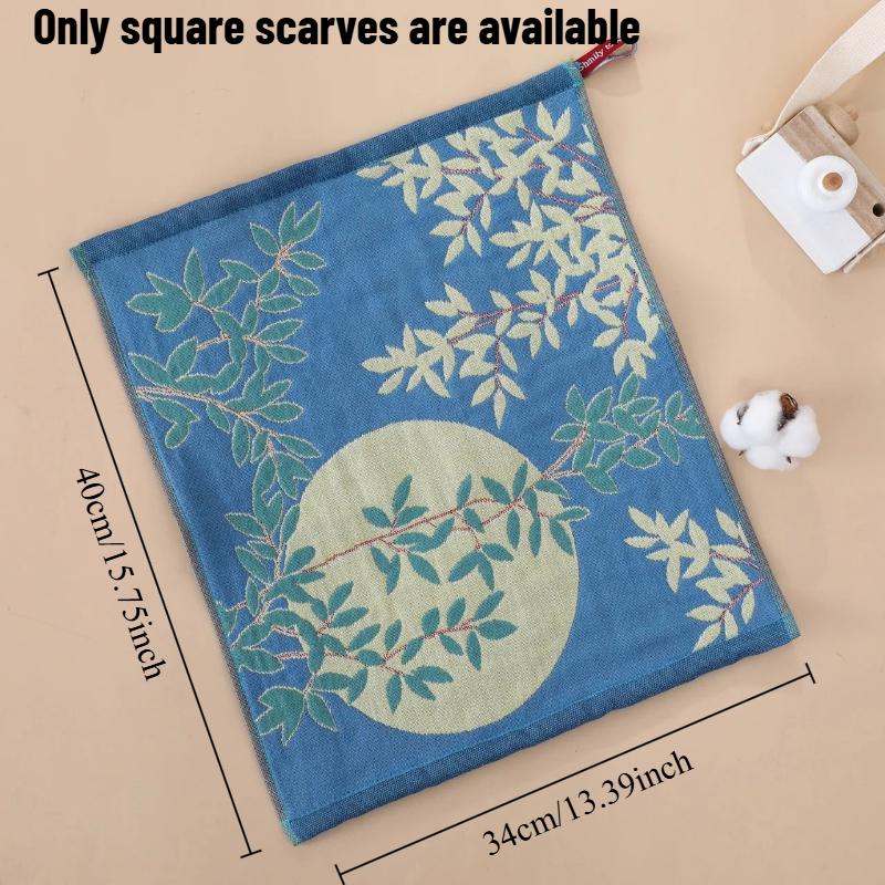1pcs National Style Pure Cotton Gauze Square Towel Cotton Wool Large Square Towel with Hand Gift Face Towel