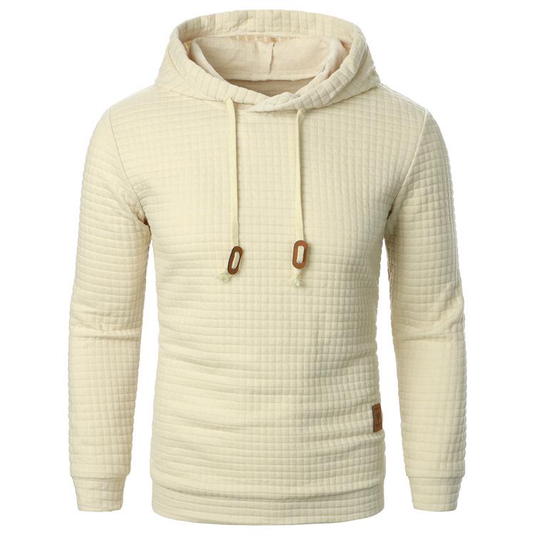 Men’s European & American Jacquard Knit Hooded Sports Top - Autumn/Winter