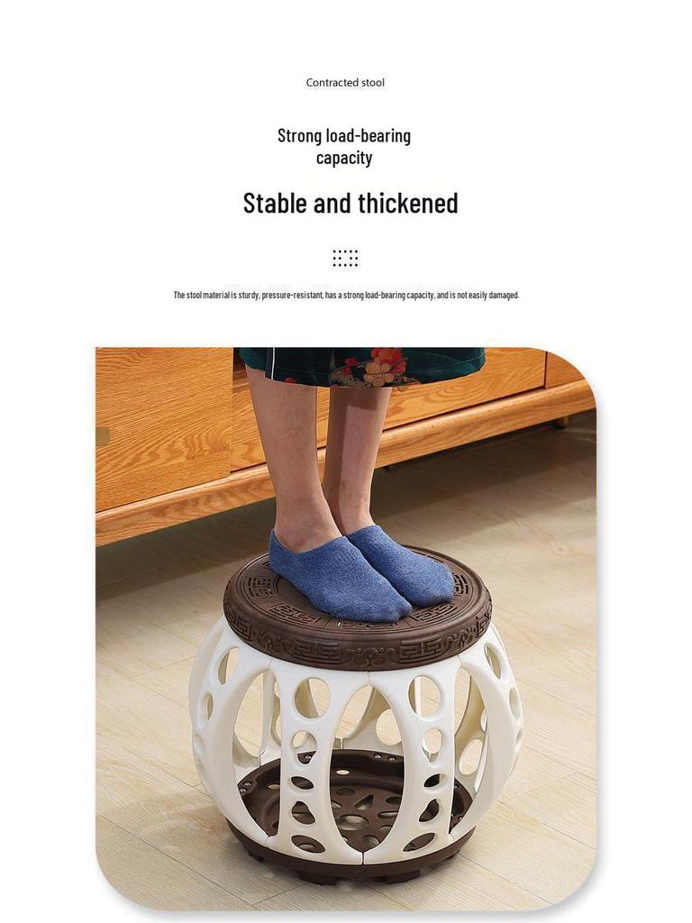 Ancient Style Chinese Round Drum Stool Bench - Artful Design for Tea or Coffee Rooms, Extra Thick Kite Embroidery, Multi-Purpose Qin Pipa Chair.