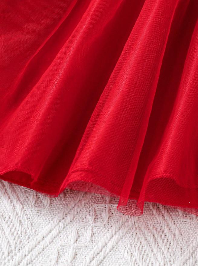 European & American Children's Elegant Sequin One-Shoulder Bow Princess Dress