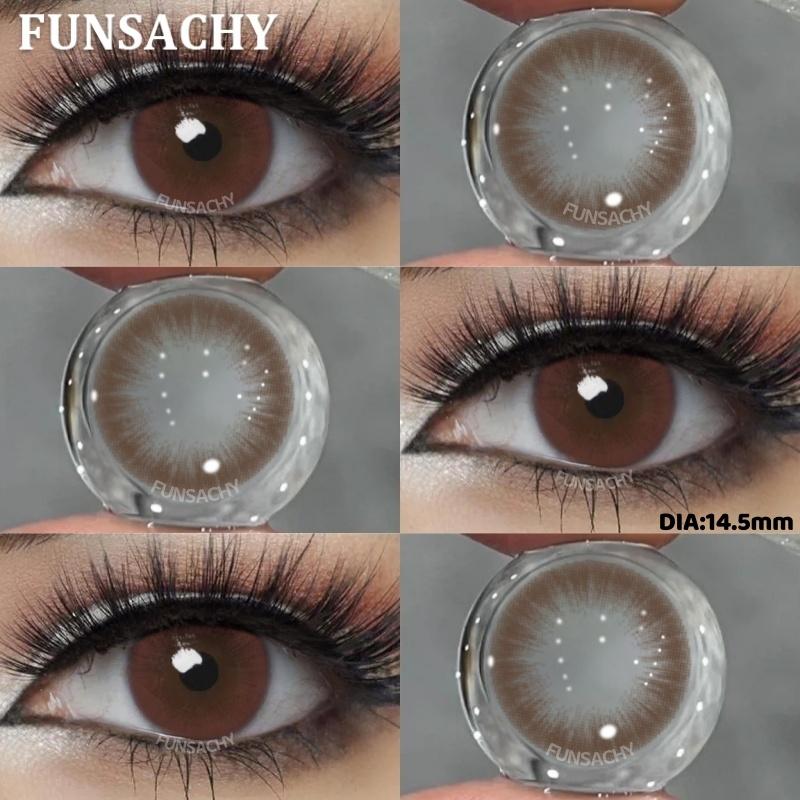 FUNSACHY 1 Pair Colored Contact Lenses Natural Big Black Eyes Blue Green Soft Contact Lenses for Women Brown Gray Contact Lenses