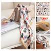 Womens 100% Mulberry Silk Scarf Small Rose Print Square Neckerchief Fresh Sweet Style