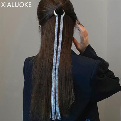 Vintage Iperbole Geometrico Metallo Catena Fermagli per Capelli Donne Treccia Fascia Lunga Nappa Gioielli per Capelli Accessori Sposa