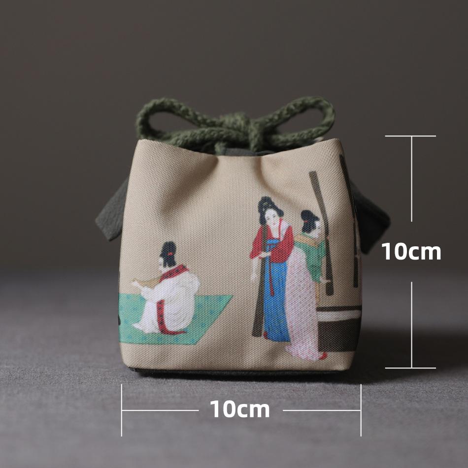 Vintage Portable Storage Bags Teaware Drawstring Bag Multifunctional Outdoor Travel Tea Set Teapot Teacup Cloth Storage Bags New