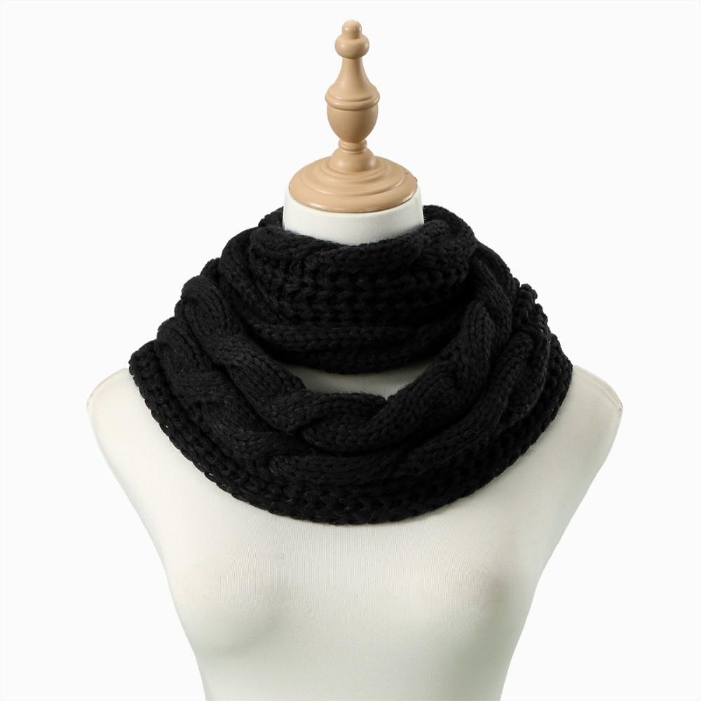 Knitted Material Neck Warmer Scarf Solid Color Winter Knitted Scarf Warm Thick Neck Scarf For Men