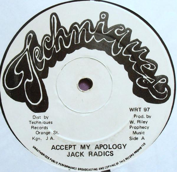 

12inch Record JACK RADICS RED DRAGON Accept My Apology WRT097 Techniques UK Reggae Ska Dub Used