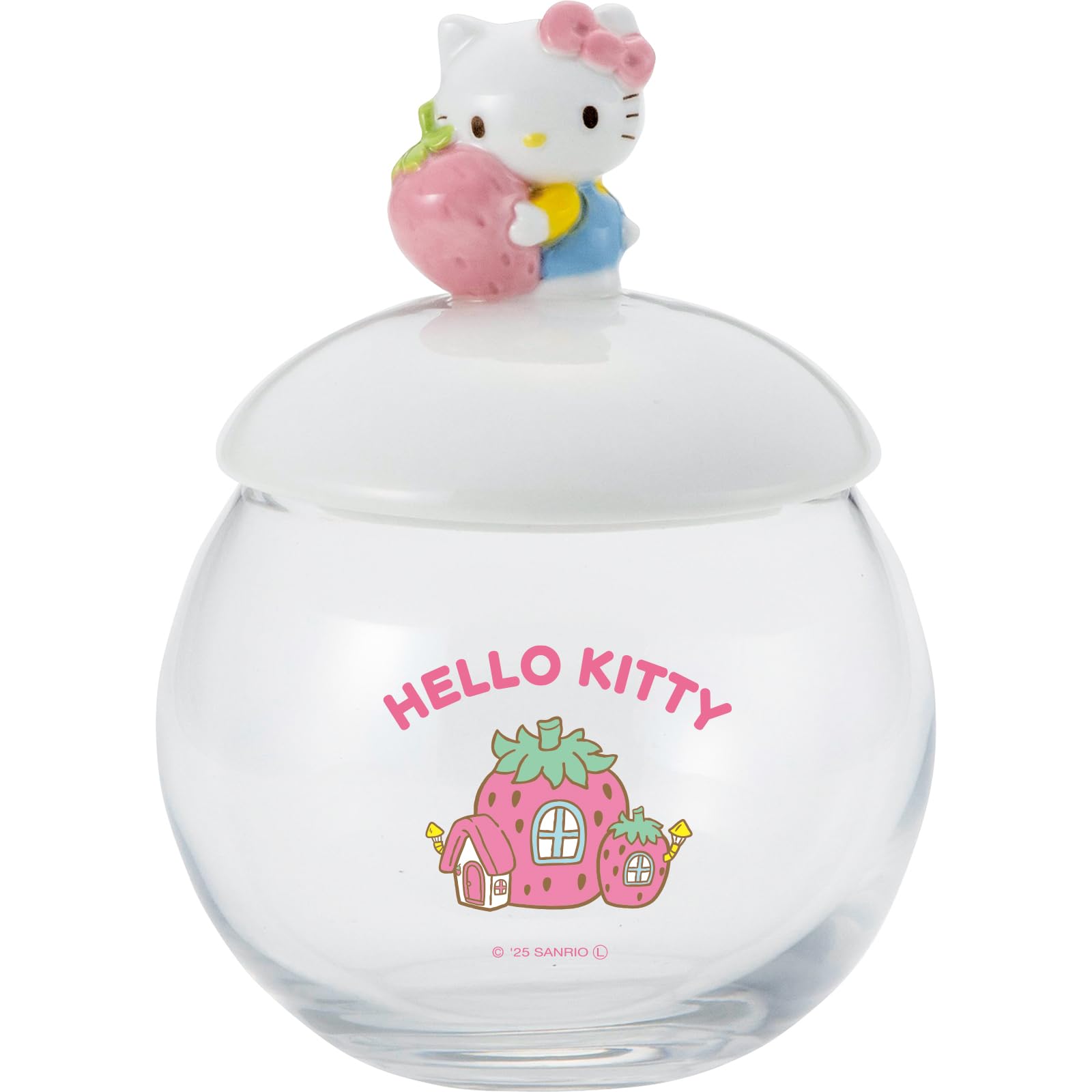 Sanart Sanrio Hello Kitty Candy Pot Canister with 10 x 14 320 Strawberry Kitty Birthday SAN4833 Lid, cm, mL, House, Goods, Gift, Pink,