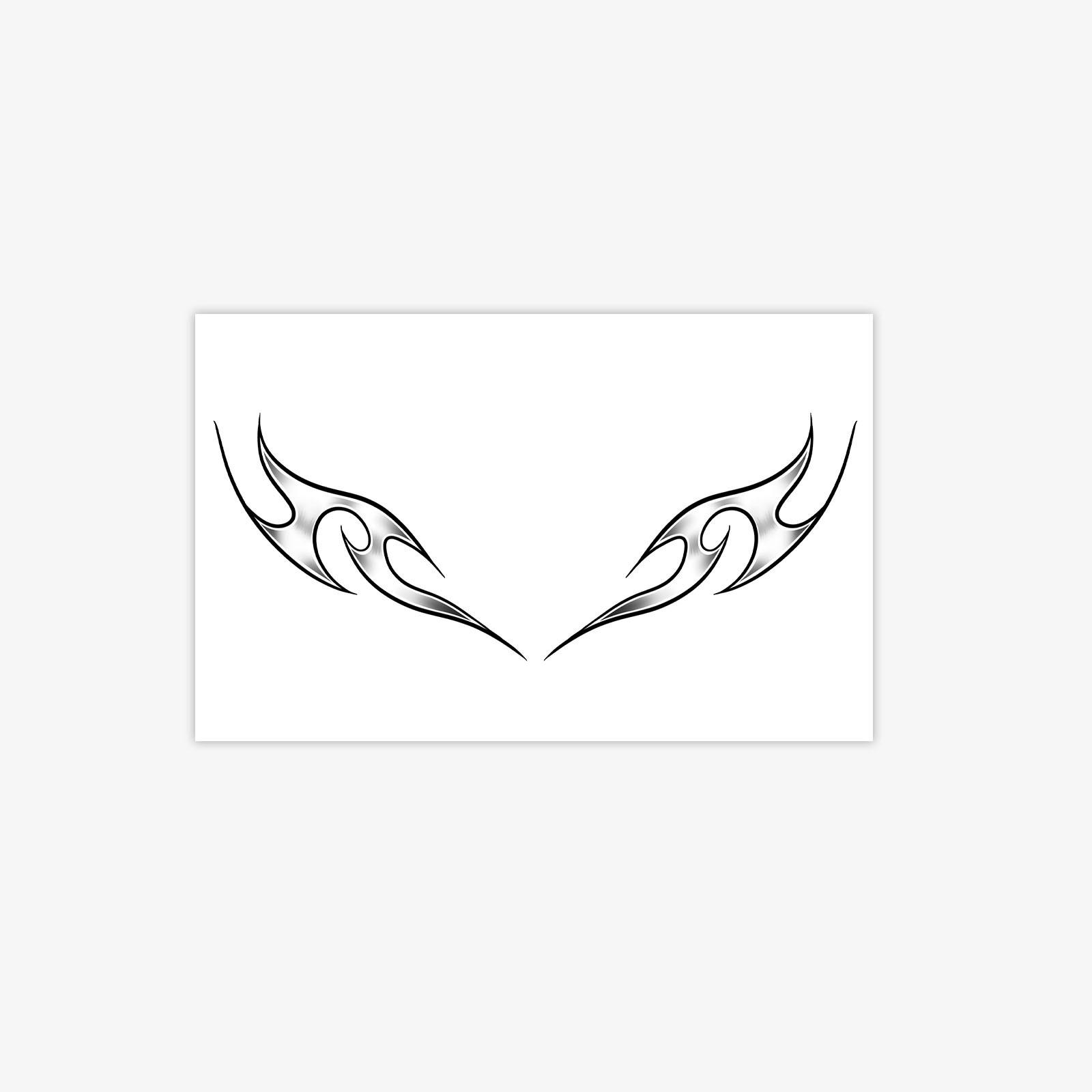 

Dark Tribe Wind Waist And Abdomen Tattoo Sticker, Waterproof And Long-Lasting Ins Babes, Non-Reflective Line Totem Goth 12*19