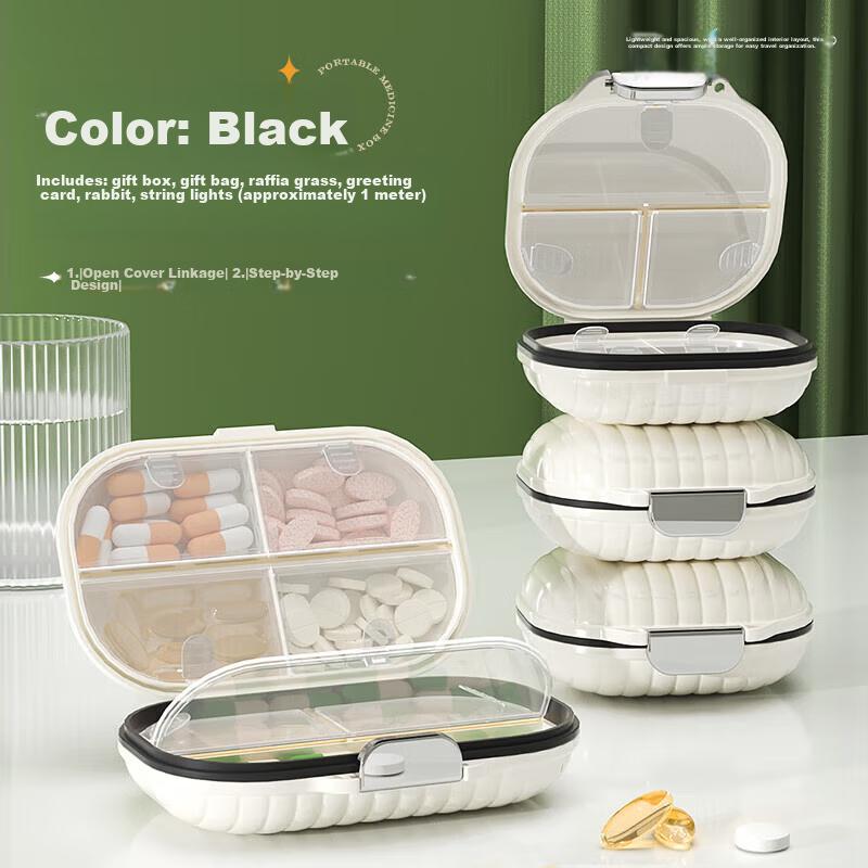 Baicaoyuan Portable Pill Organizer, Weekly Pill Box, Seven-Day Travel Pill Dispenser, Personal Organizer, Sealed Moisture-Proof Large Capacity