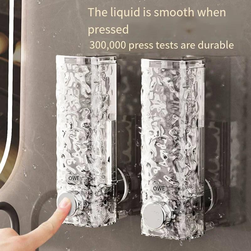 1Pcs Wall-Mounted Soap Dispenser Manual Home Bathroom Foam Squeeze Suction Cup Soap Dispenser Hotel Push-Type Soap Dispenser