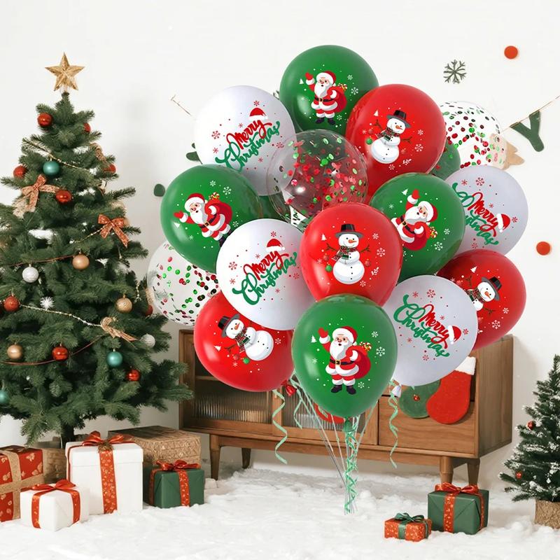 Christmas Latex Balloons Santa Claus Snowman New Year 2026 Balloon Confetti Baloon For Xmas Party Supplies Christmas Decor 2026