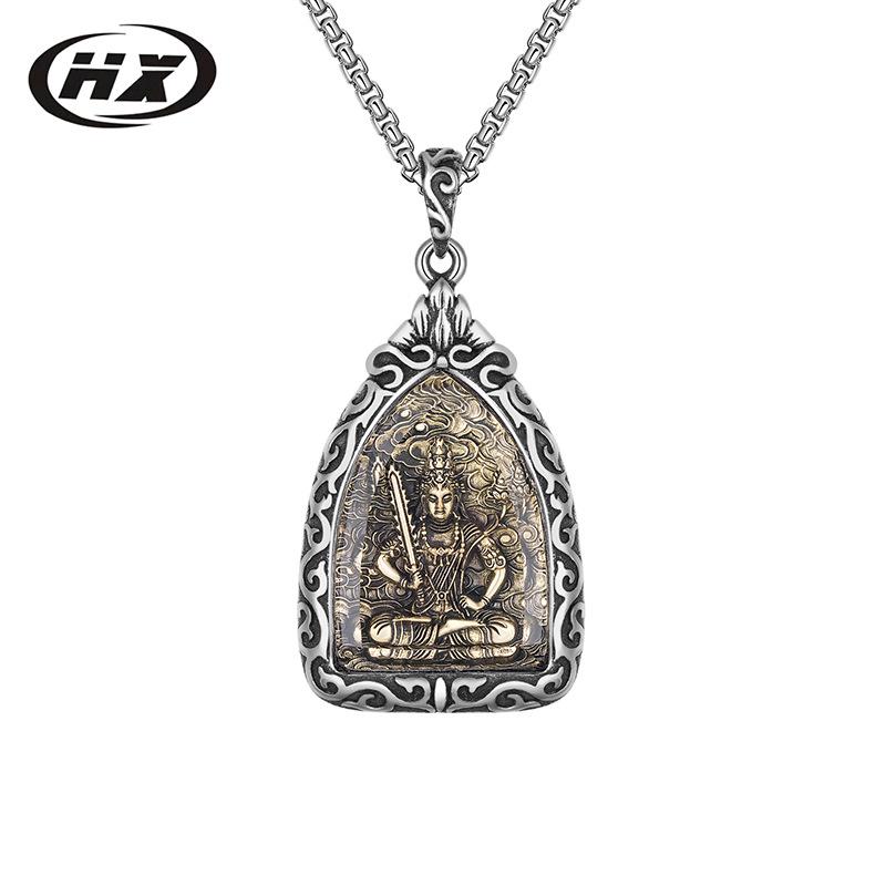 Stainless Steel Zodiac Necklace with Eight Guardian Deities