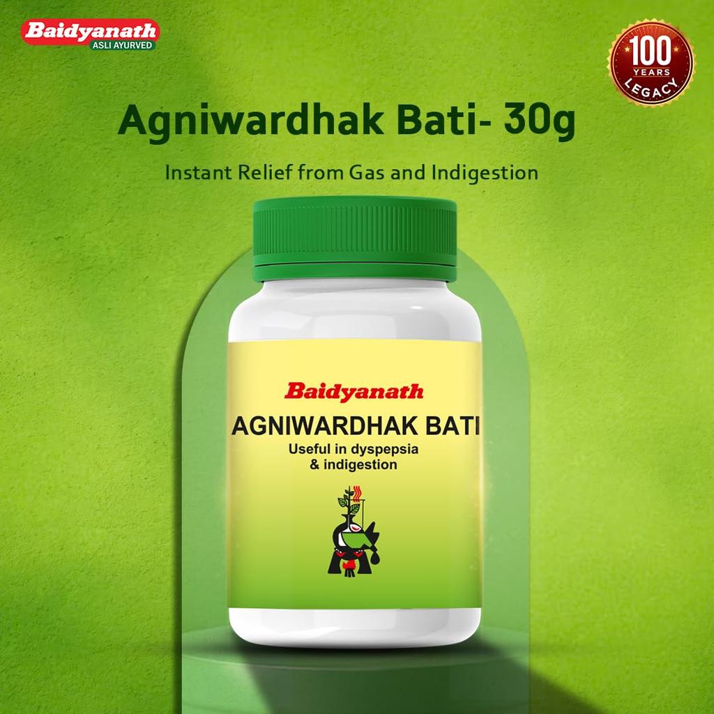 Baidyanath Agniwardhak Bati Ayurvedic Digestive Tablets For Gas Bloating Constipation And Appetite Support 80 Tablets Herbal Relief