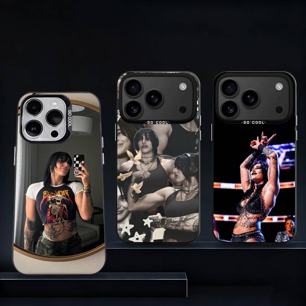 Coole R-Rhea Ripley Wrestlerin Für iPhone 11,12,13,14,15,16,17,Pro,Max,Plus,E,Air,Mini Handyhülle IMD Matt Schwarz