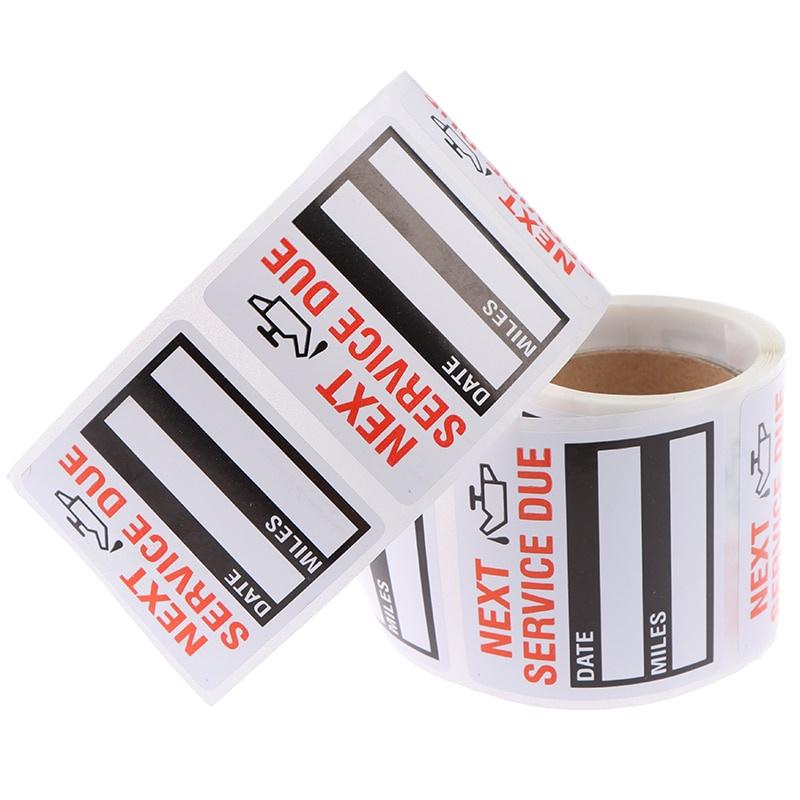 100sheets/roll Oil Change/Service Reminder Stickers Window Sticker Adhesive Labels Car Sticker